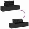vidaXL Garden Sofa Set with Storage Black Poly rattan
