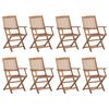 vidaXL Folding Chairs 8 pcs Solid Acacia Wood