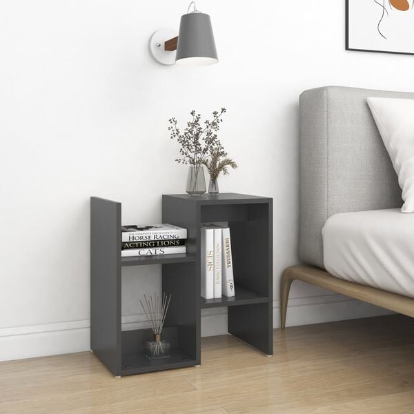 vidaXL Bedside Cabinet Grey 50x30x51.5 cm Engineered Wood