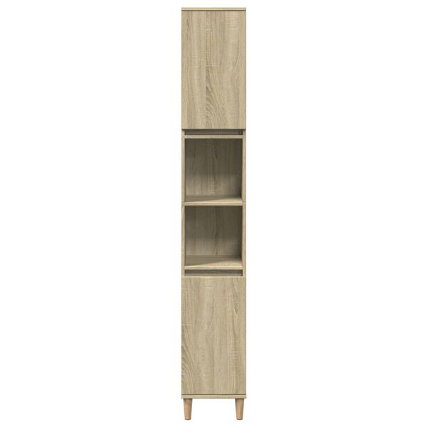 vidaXL Bathroom Cabinet Sonoma Oak 30x30x190 cm Engineered Wood