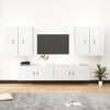 vidaXL 6 Piece TV Cabinet Set White Engineered Wood