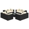 vidaXL 9 Piece Garden Lounge Set with Cushions Poly Rattan Black
