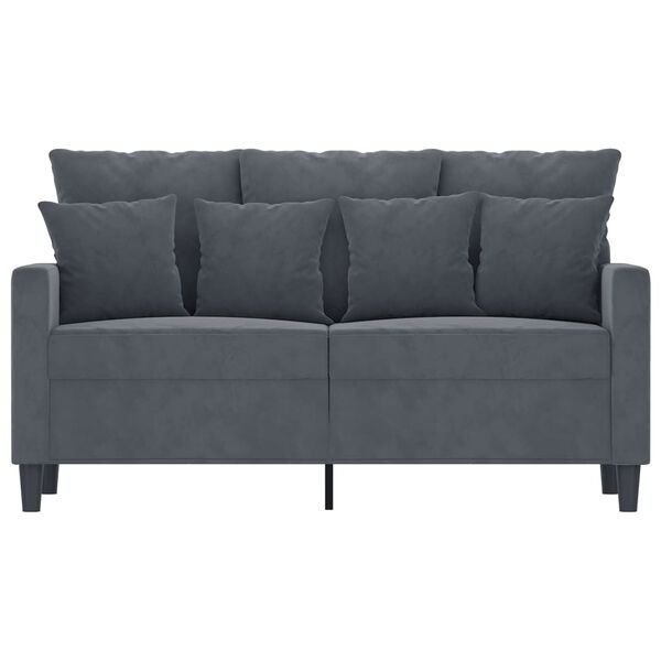 vidaXL 2-Seater Sofa Dark Grey 120 cm Velvet