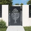 vidaXL Garden Gate Anthracite 100x150 cm Steel Tree Design