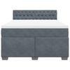 vidaXL Box Spring Bed with Mattress Dark Grey Double Velvet