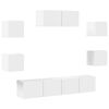 vidaXL 7 Piece TV Cabinet Set White Engineered Wood