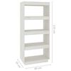 vidaXL Book Cabinet/Room Divider White 60x35x135 cm Solid Pinewood