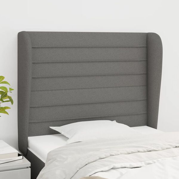 vidaXL Headboard with Ears Dark Grey 83 cm Fabric