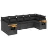vidaXL 7 Piece Garden Sofa Set with Cushions Black Poly Rattan