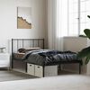vidaXL Metal Bed Frame without Mattress with Headboard Black 90x190cm