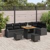 vidaXL Garden Sofa Set with Cushion with Storage 9 pcs Black