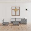 vidaXL 6 Piece Garden Lounge Set Grey Solid Wood Pine