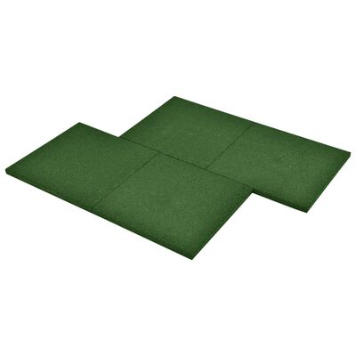 vidaXL Fall Protection Tiles 18 pcs Rubber 50x50x3 cm Green