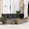 vidaXL 7 Piece Garden Sofa Set with Cushions Grey Poly Rattan