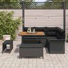 vidaXL Garden Sofa Set with Cushion 8 pcs Black Poly Rattan