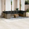 vidaXL 11 Piece Garden Sofa Set with Cushions Grey Poly Rattan