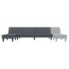 vidaXL L-shaped Sofa Bed Dark Grey 255x140x70 cm Velvet