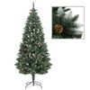 vidaXL Artificial Christmas Tree with Pine Cones and White Glitter 180 cm