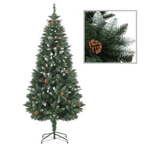 vidaXL Artificial Christmas Tree with Pine Cones and White Glitter 180 cm