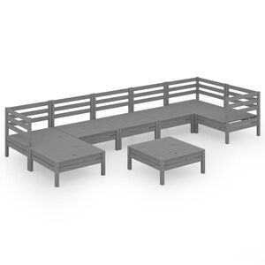 vidaXL Garden Lounge Set | Grey | Solid pinewood | Large | Modular