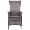 vidaXL 3 Piece Garden Lounge Set with Cushions Poly Rattan Grey