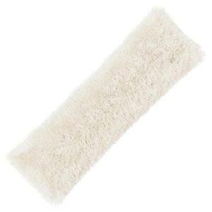 vidaXL Cushion with Pillow HEERLEN White 40 x 145 cm PV Fleece