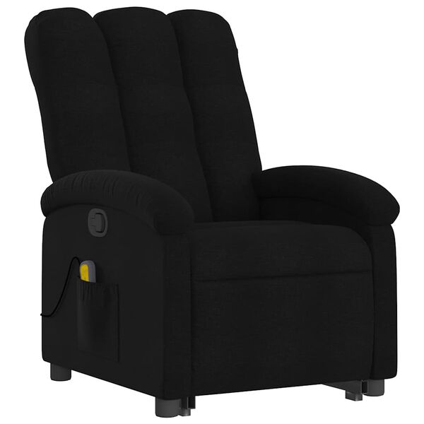vidaXL Stand up Massage Recliner Chair Black Fabric
