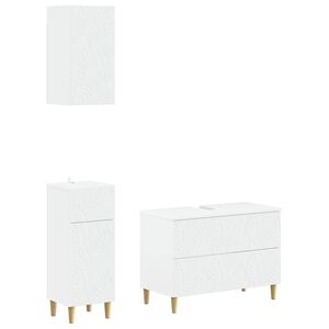 vidaXL 3 Piece Bathroom Cabinet Set DELFT White Engineered Wood