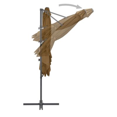 vidaXL Cantilever Umbrella with Steel Pole Taupe 250x250 cm
