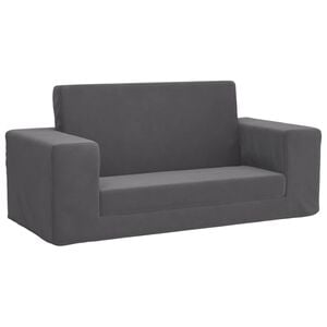 vidaXL Kids' Sofa Bed 2-Seater Anthracite Soft Plush