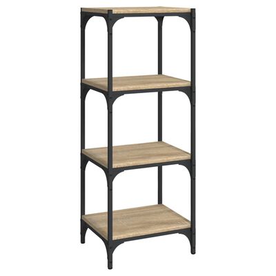 vidaXL Book Cabinet Sonoma Oak 40x33x100 cm Engineered Wood and Steel
