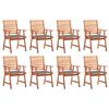vidaXL Outdoor Dining Chairs 8 pcs with Cushions Solid Acacia Wood
