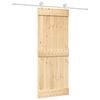 vidaXL Sliding Door Natural and White 80 x 210 cm Solid Pine Wood