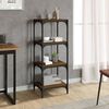 vidaXL Book Cabinet Brown Oak 40x33x100 cm Engineered Wood and Steel