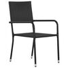 vidaXL Garden Dining Chairs 6 pcs Stackable Black Poly Rattan
