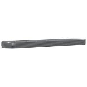 vidaXL Garden Raised Bed Galvanised Steel 600x140x36 cm Grey