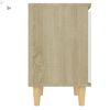 vidaXL Bed Cabinets Solid Wood Legs 2pcs Sonoma Oak&White 40x30x50cm