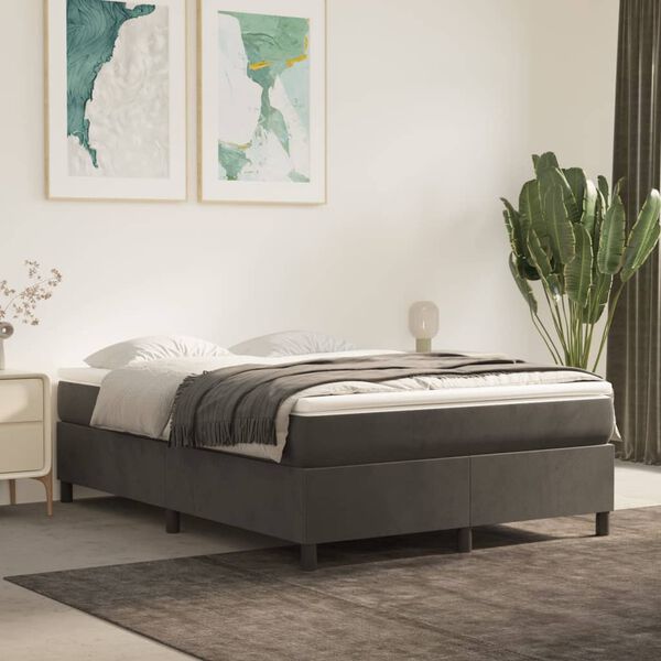 vidaXL Box Spring Bed Frame Dark Grey Velvet (US/AU Only)
