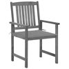 vidaXL Garden Chairs with Cushions 2 pcs Grey Solid Acacia Wood