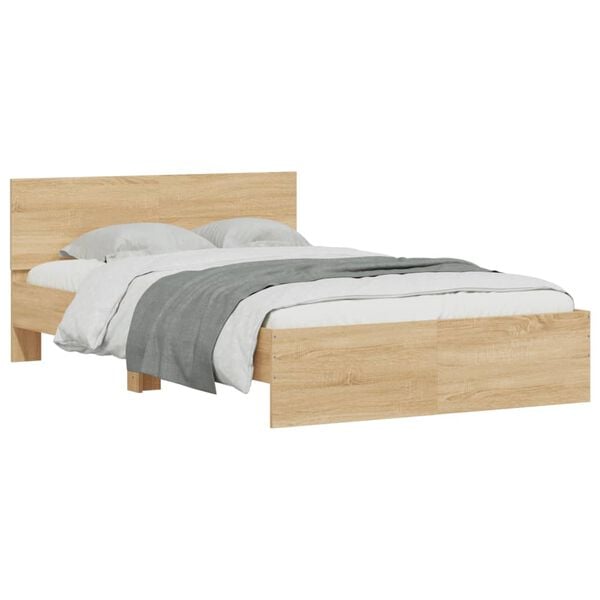 vidaXL Bed Frame without Mattress Sonoma Oak 135x190 cm Double