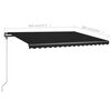 vidaXL Manual Retractable Awning with LED 400x300 cm Anthracite