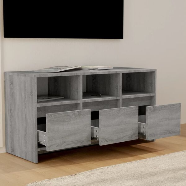 vidaXL TV Cabinet Grey Sonoma 102x37.5x52.5 cm Engineered Wood