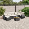vidaXL 8 Piece Garden Sofa Set with Cushions Black Poly Rattan