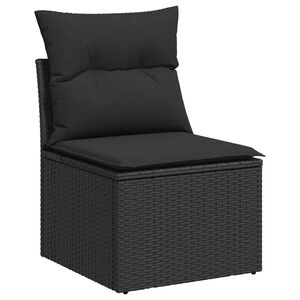 vidaXL Garden Sofa with Cushions 3-Seater Beige Poly Rattan
