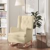 vidaXL Armchair with Solid Rubber Wood Rocking Legs Cream Fabric