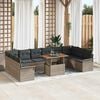 vidaXL Garden Sofa Set with Cushion 11 pcs Grey