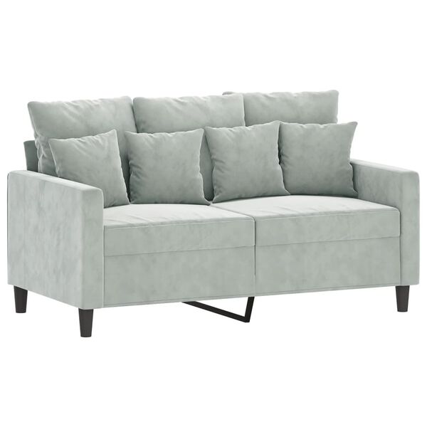 vidaXL 2-Seater Sofa Light Grey 120 cm Velvet