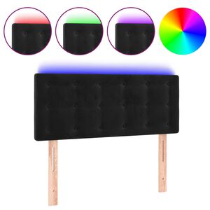 vidaXL LED Headboard Black 100 cm Velvet
