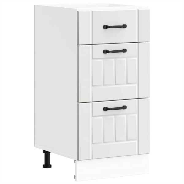 vidaXL Kitchen Base Cabinet Lucca White Engineered Wood