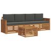 vidaXL Outdoor Sofa Set 5 pcs Natural and Anthracite Solid Acacia Wood